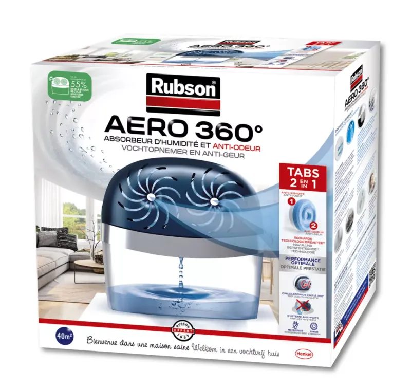Rubson AERO 360° Appareil 40 m² (2 recharges de 450 g)